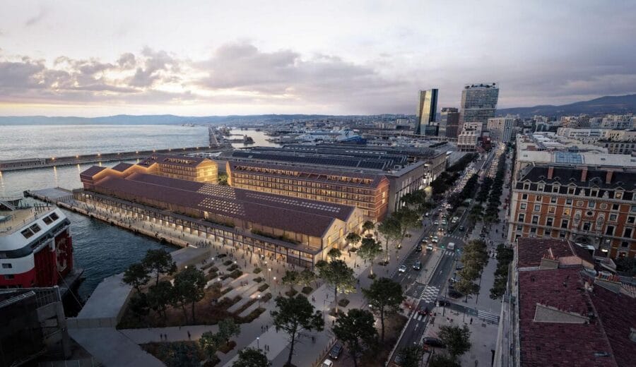 Perspective du hangar J0 qui accueillera le hub de l'engagement à Marseille