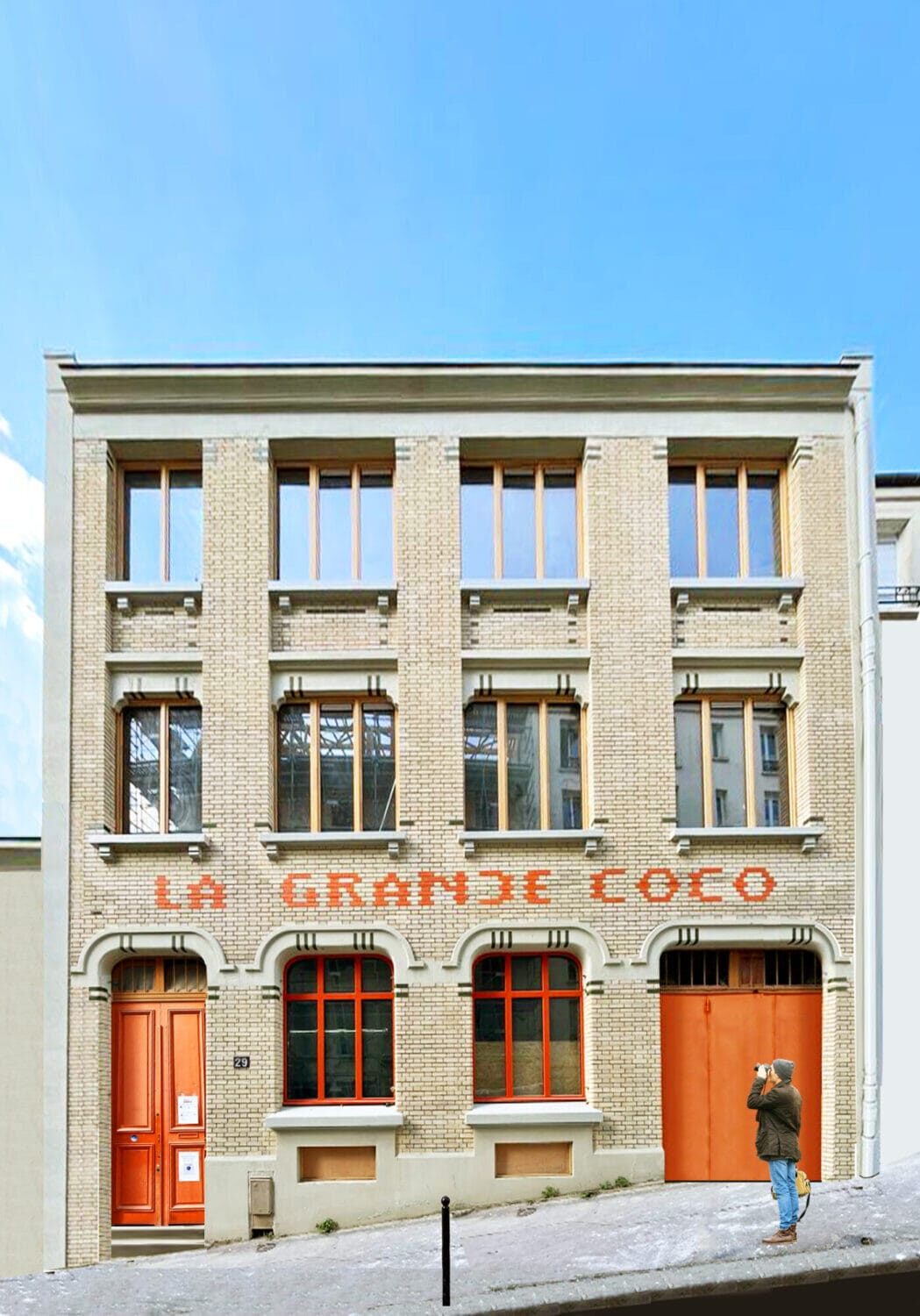 photo du bâtiment de la Grande Coco après rénovation à Paris 20ème
