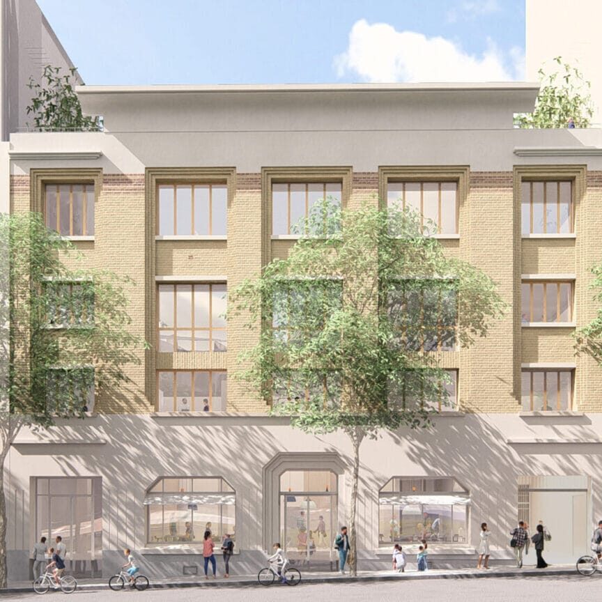 perspective façade sur rue, Maison des Médias Libres à Paris - crédit Encore Heureux